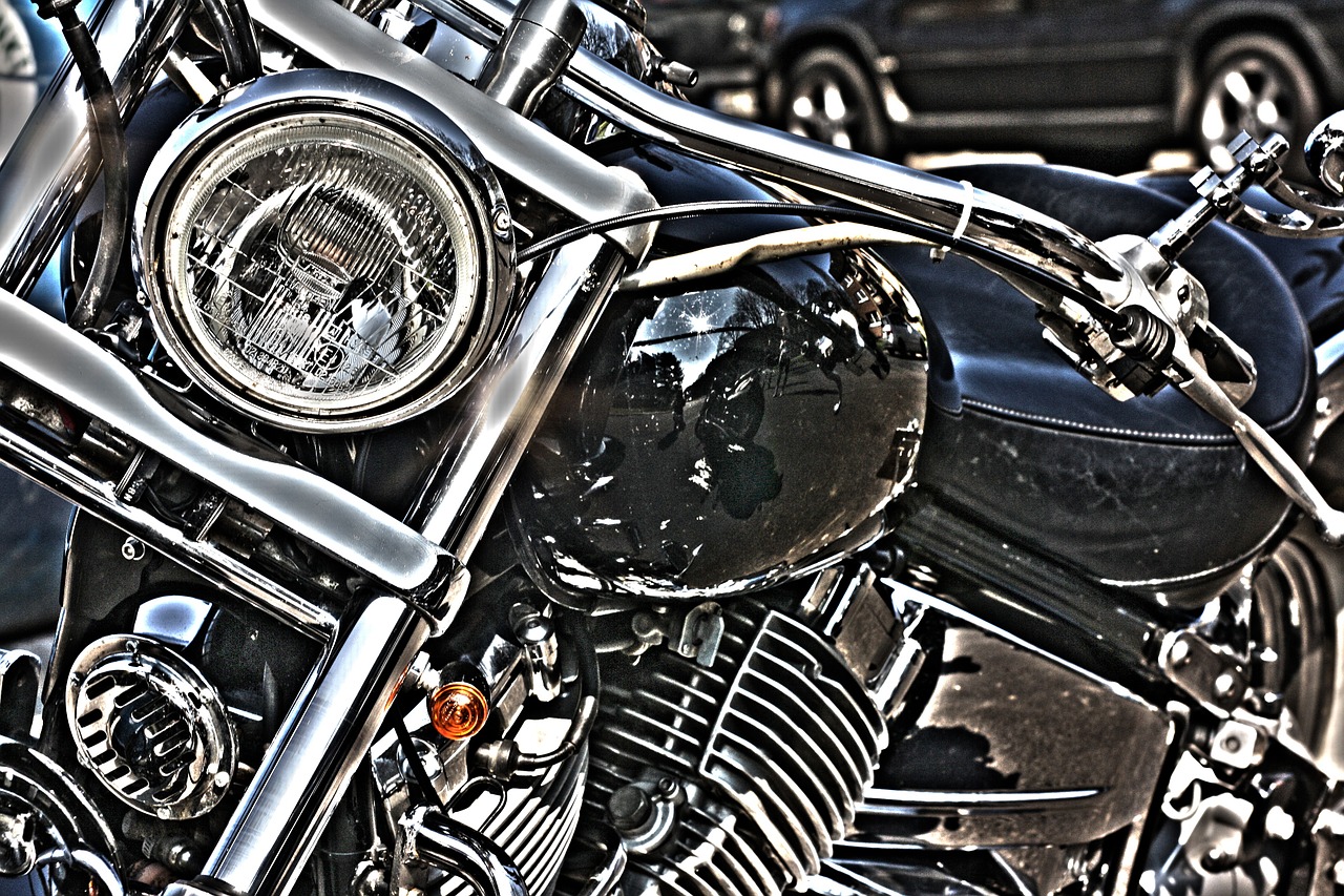 motorcycle spotlight chrome free photo