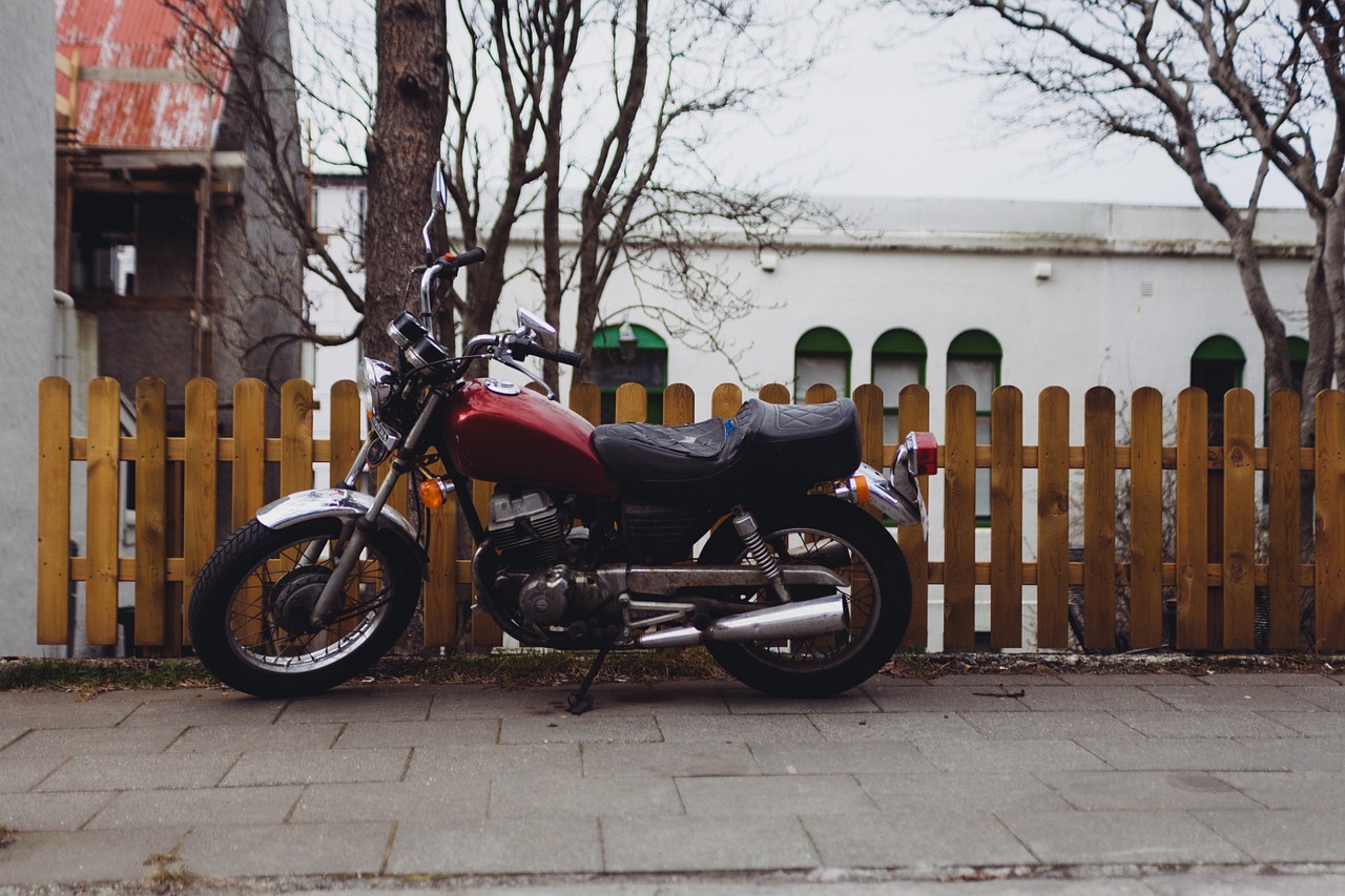 motorcycle motorbike picket fence free photo