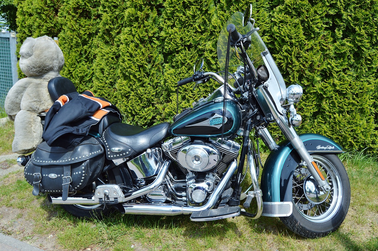 motorcycle harley davidson blue free photo