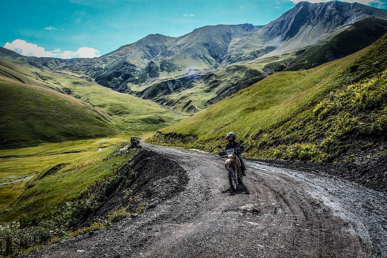 motorcycle mountain road landscape free photo