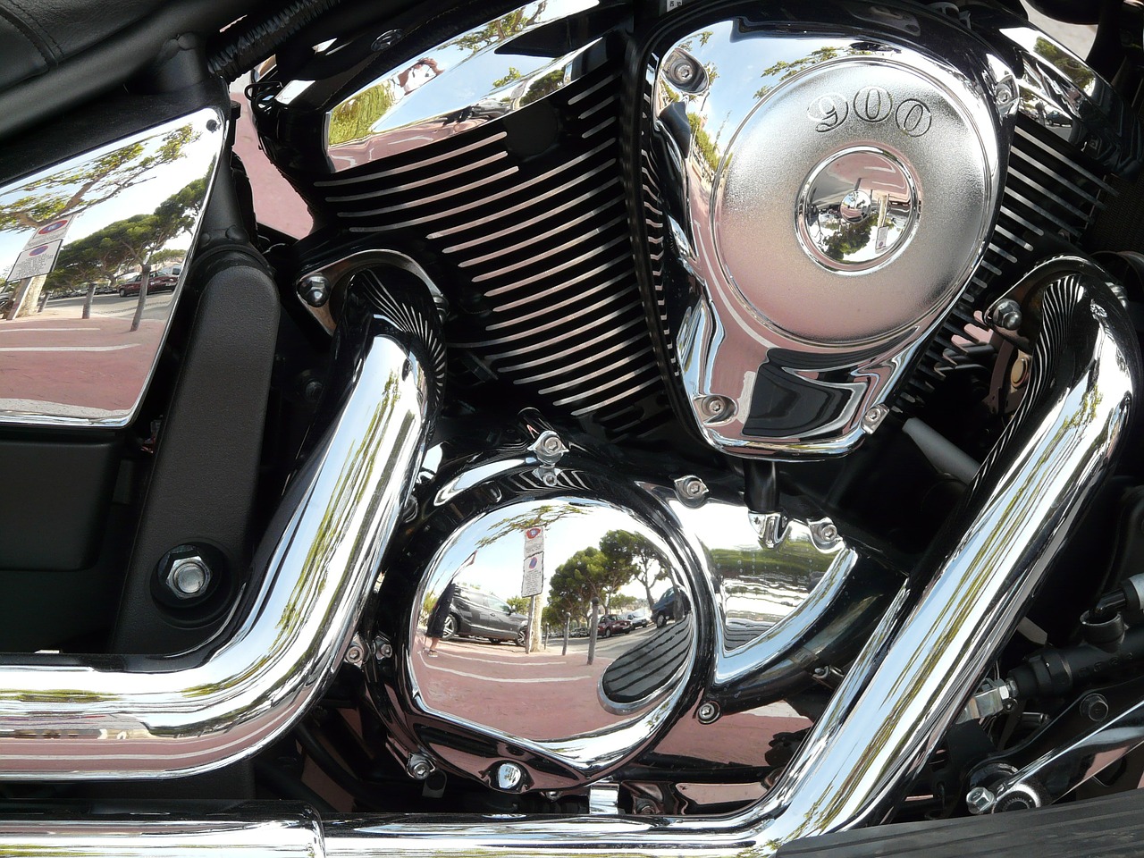 motorcycle chrome technology free photo