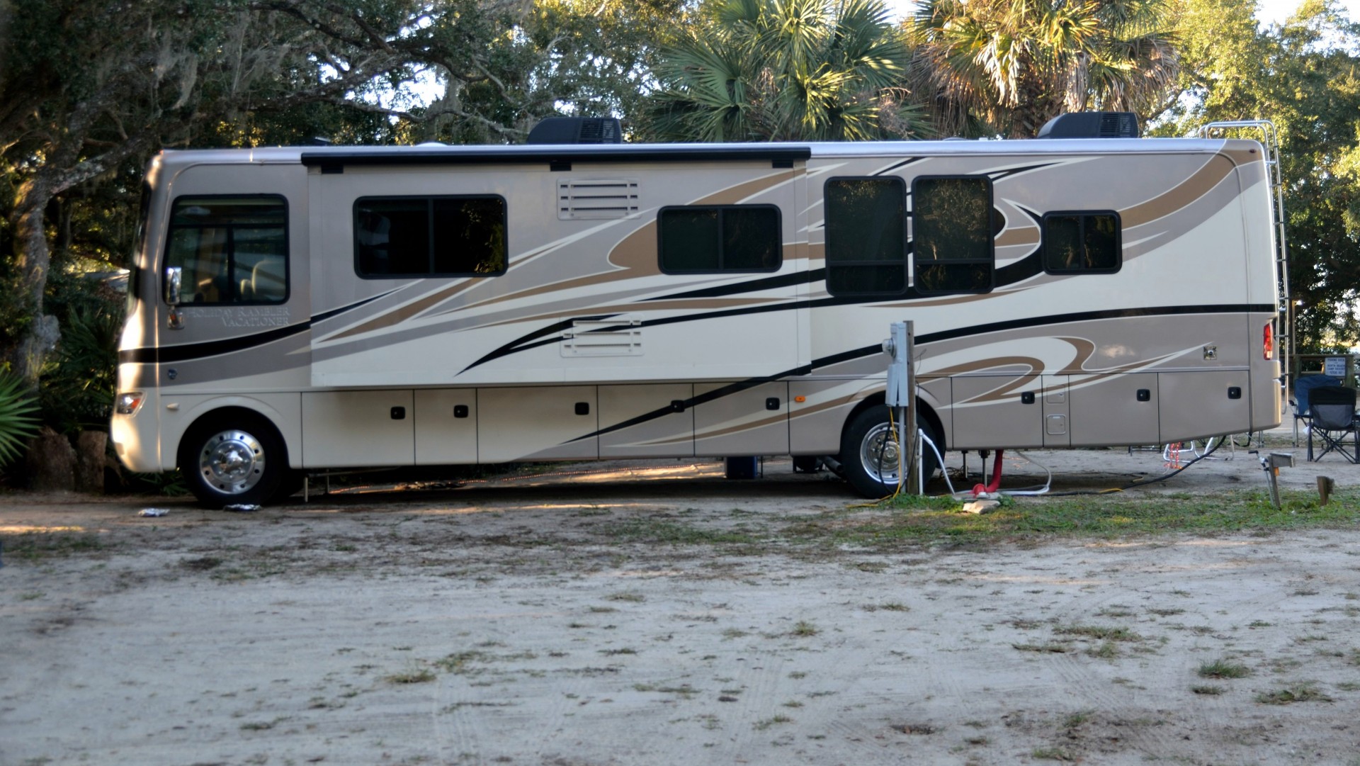 camper recreational vehicle camp site free photo
