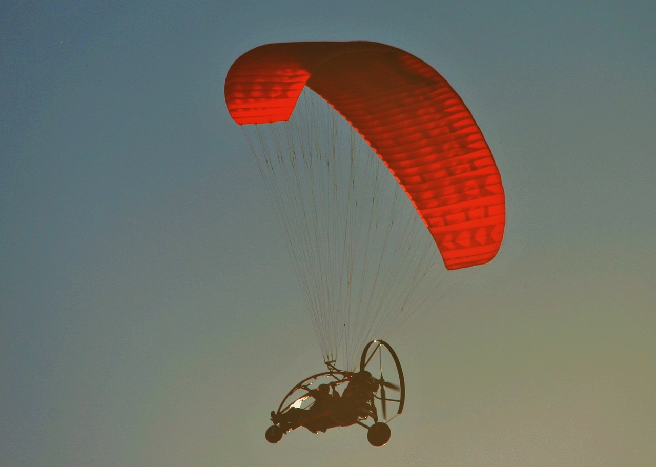 motorized parafoil parachute canopy free photo
