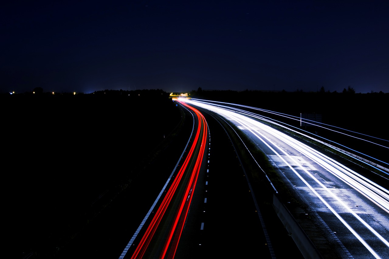 motorway lights night free photo