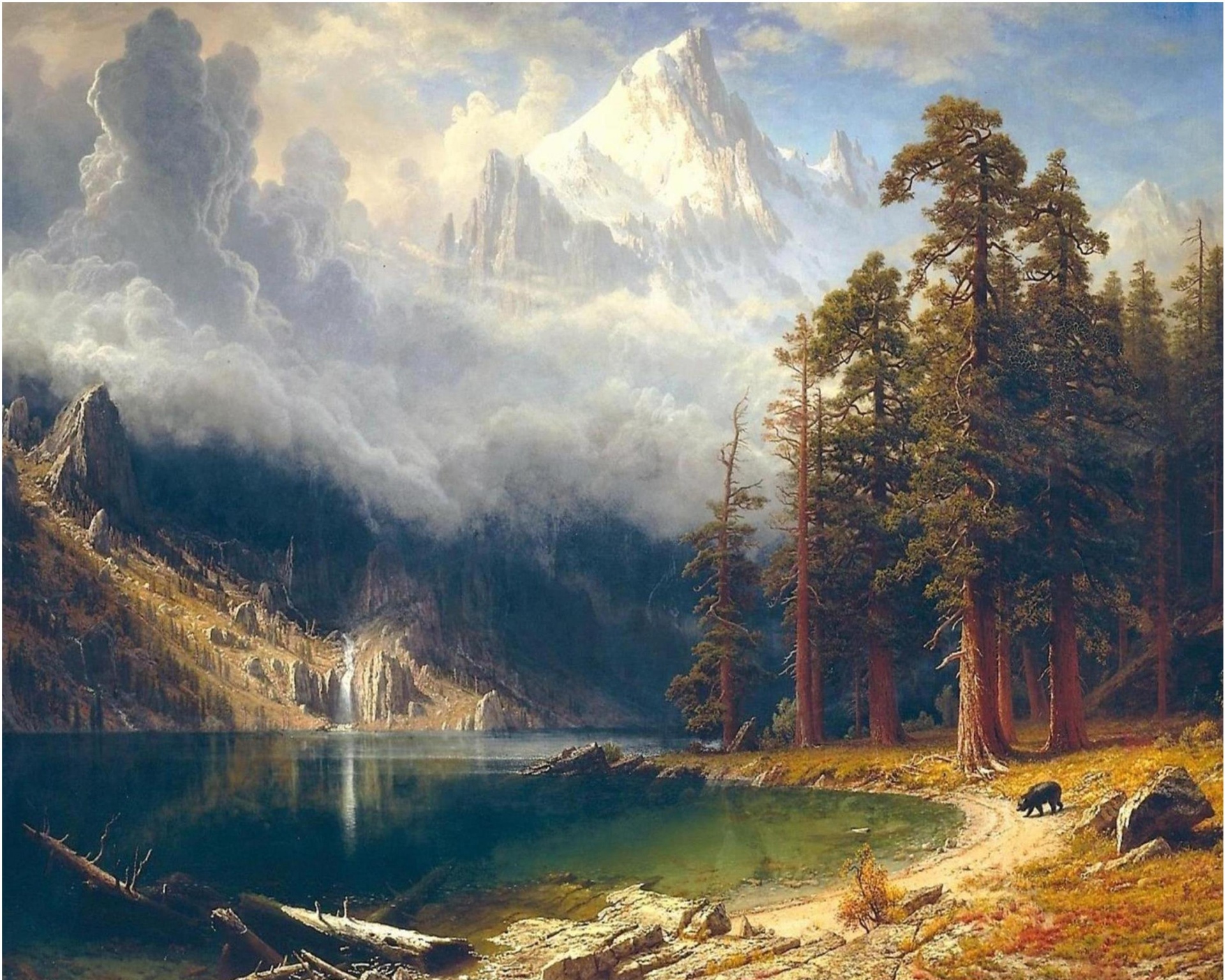 mountain painting landscape free photo