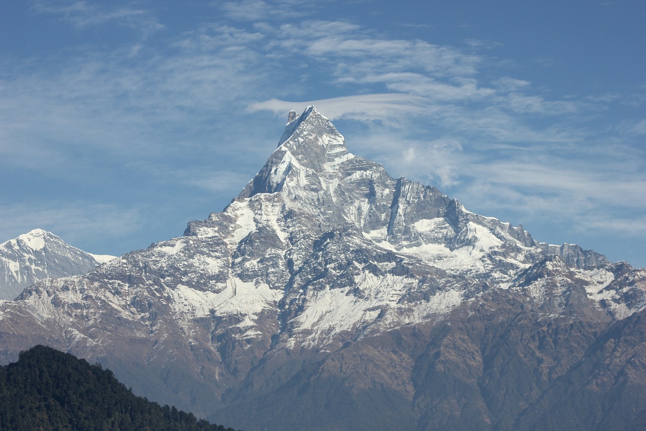 mount machhapuchchhre himalaya peak free photo
