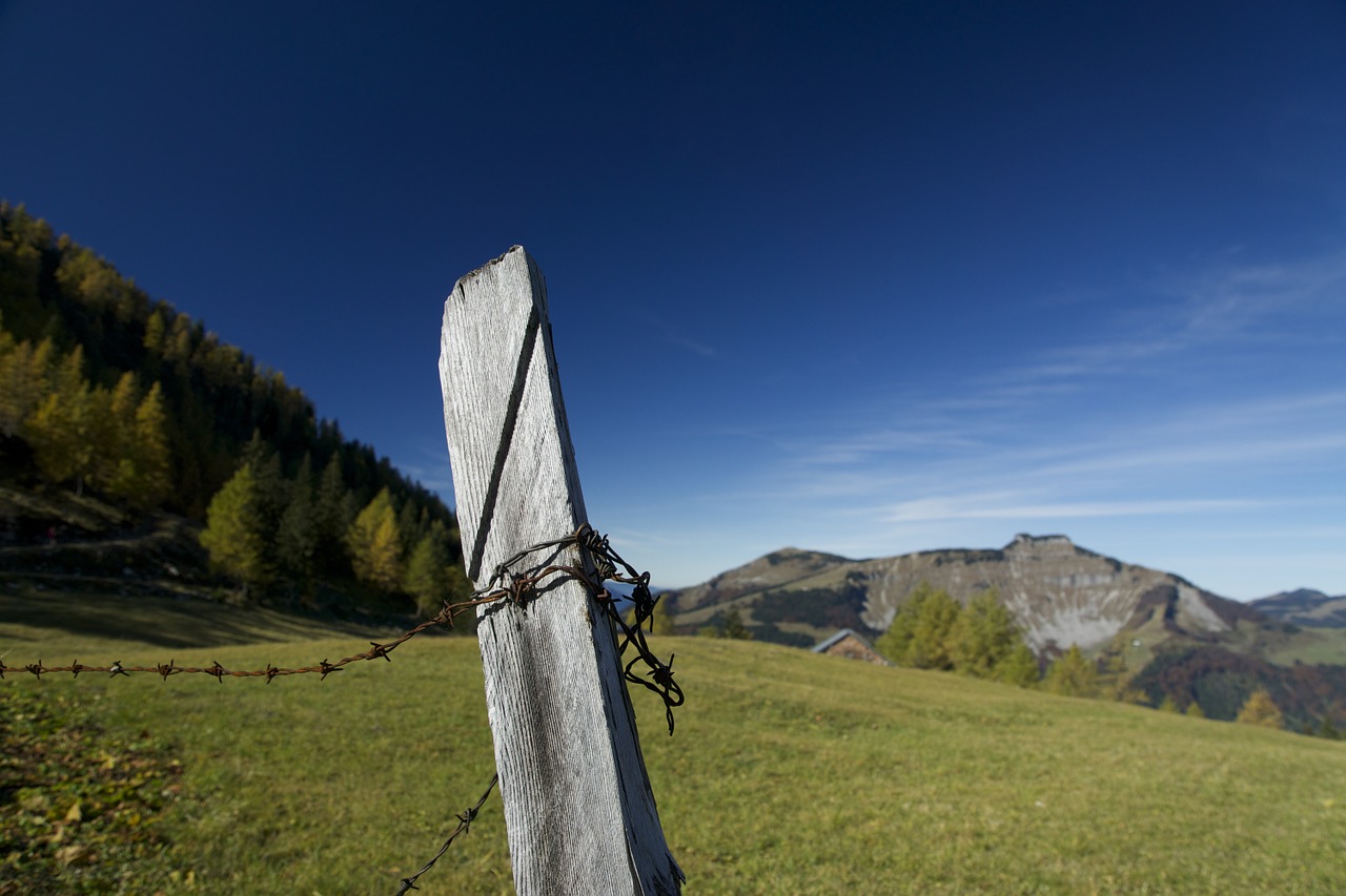 mountain fence nature free photo