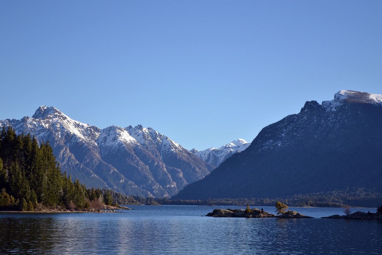 mountain lake blue sky free photo