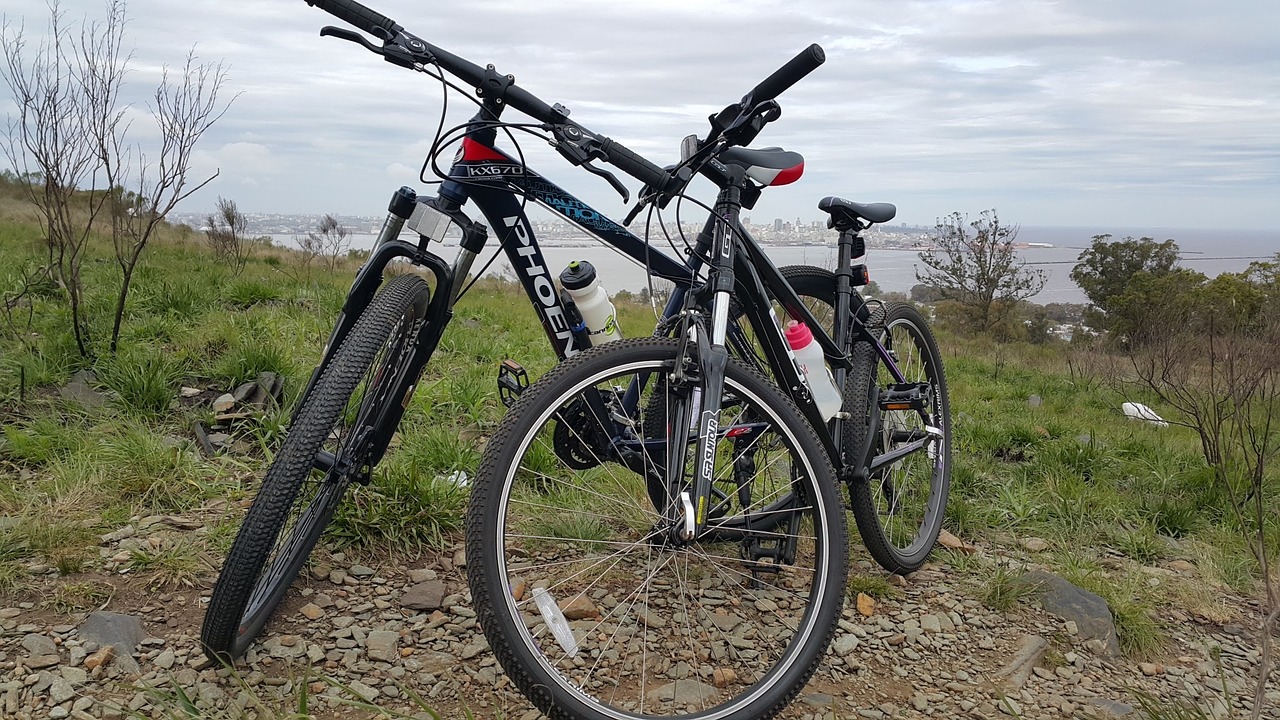 mountain bicycle clouds free photo