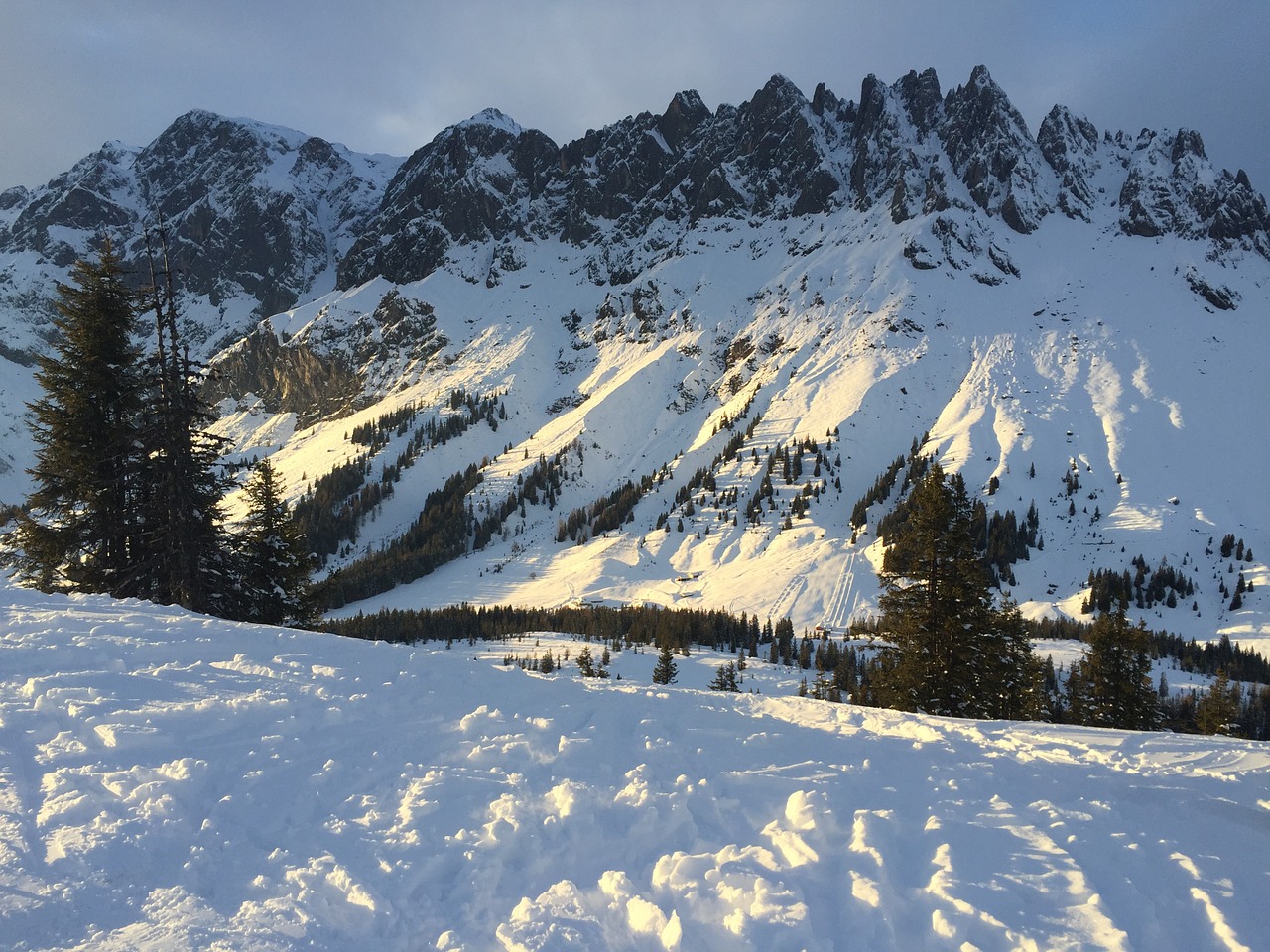 mountain panorama evening free photo