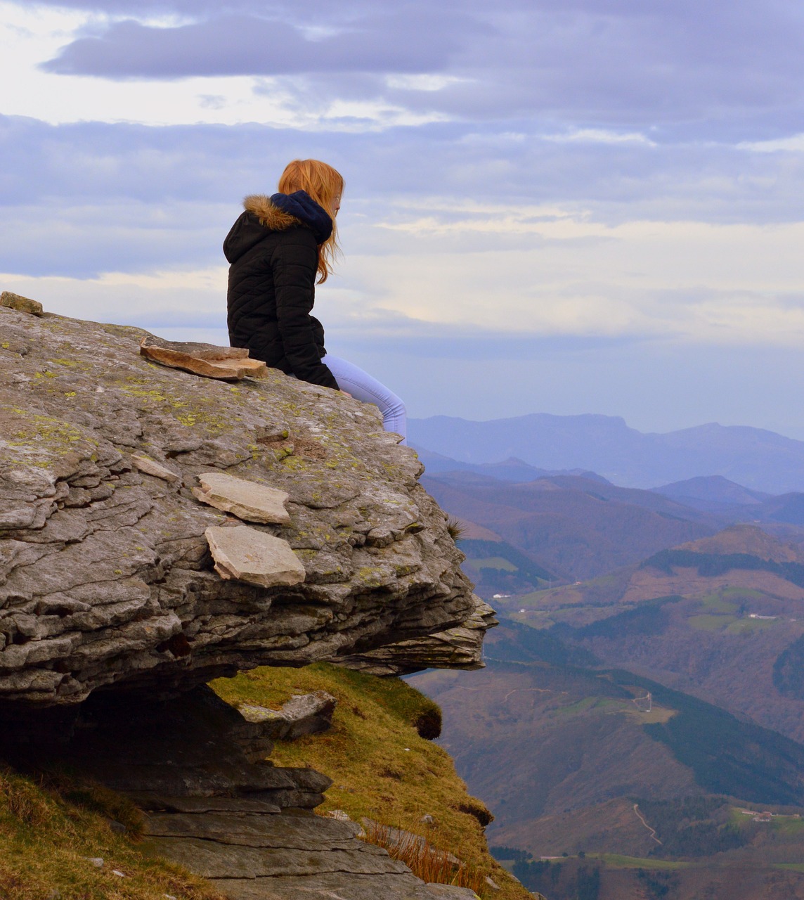 mountain thinking background free photo