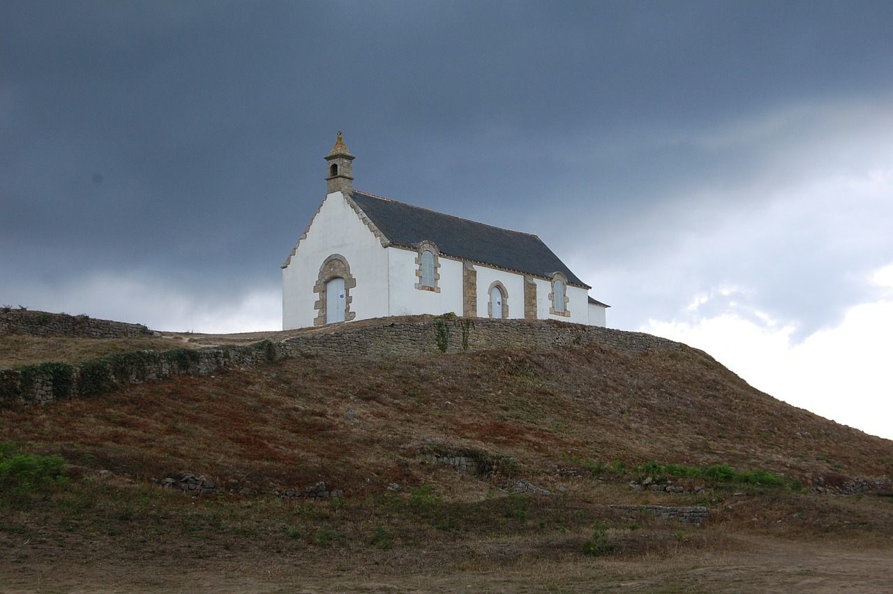 mountain clouds church free photo