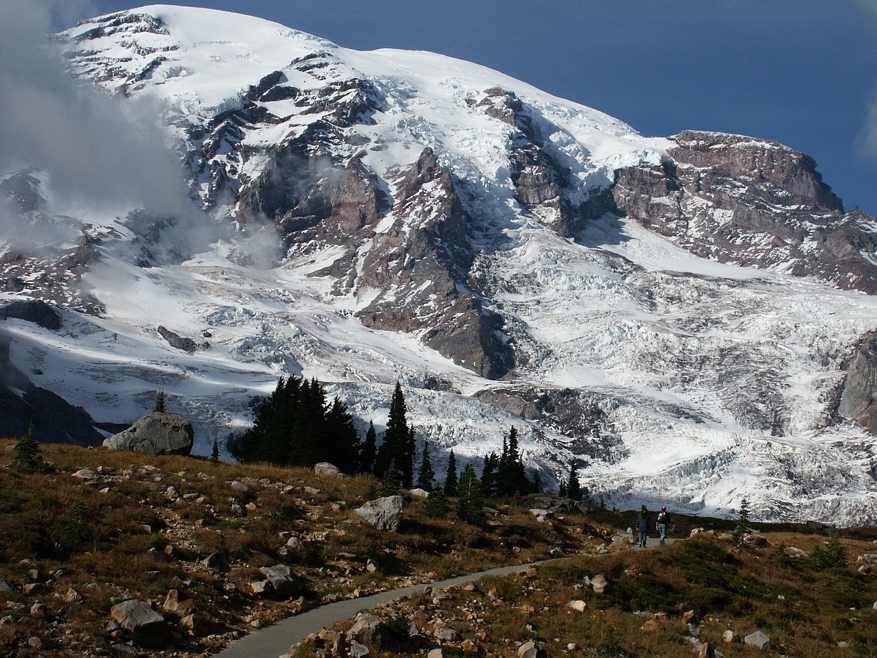 mountain mount rainier snow free photo