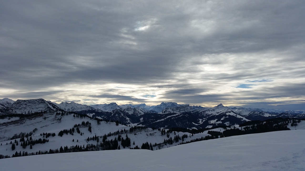 mountain snow panorama free photo