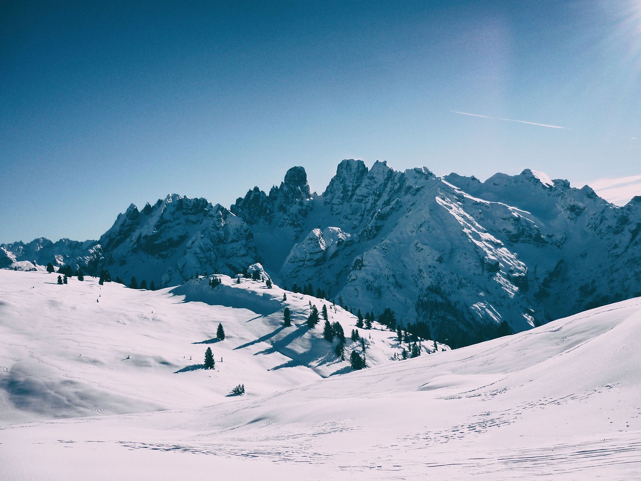 dolomites mountain winter free photo