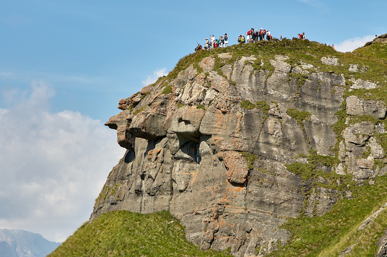 mountain human landscape free photo