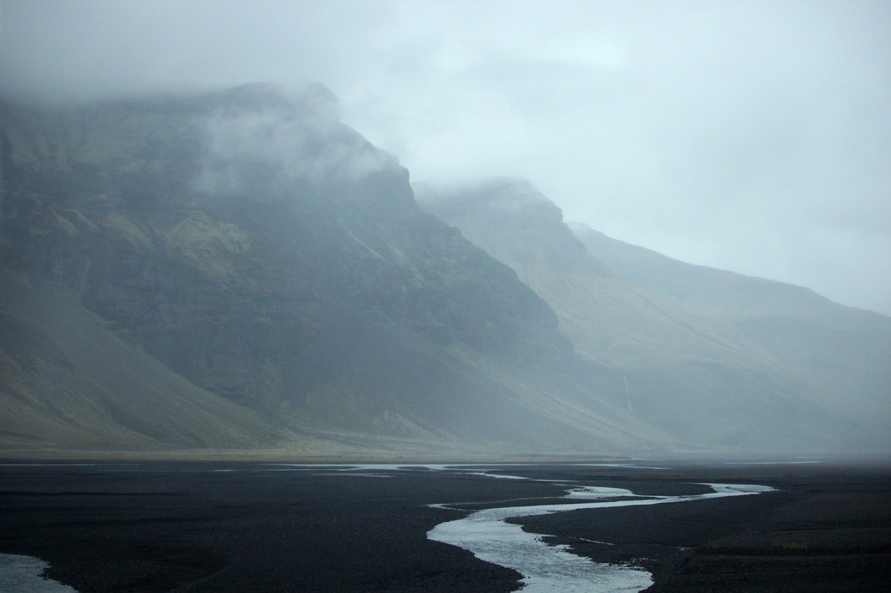 mountain river iceland free photo