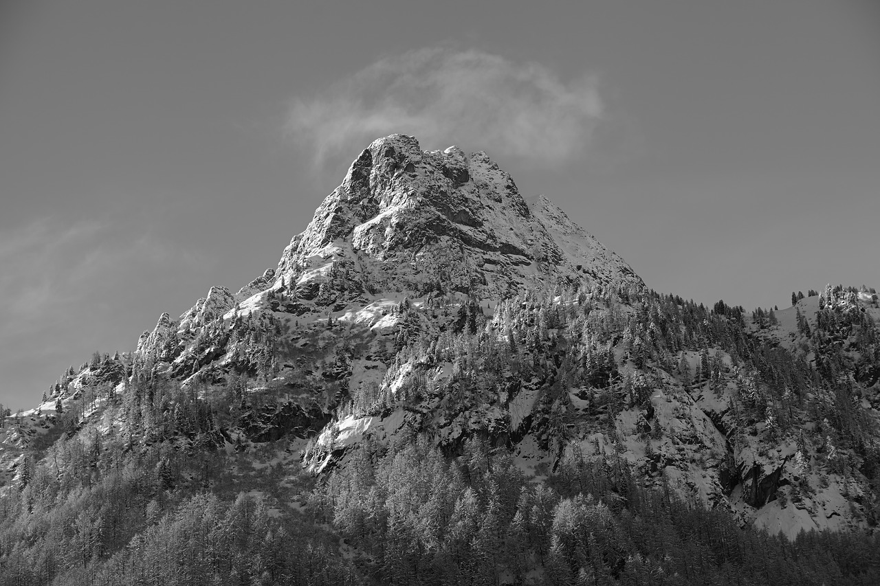 mountain b-w landscape free photo