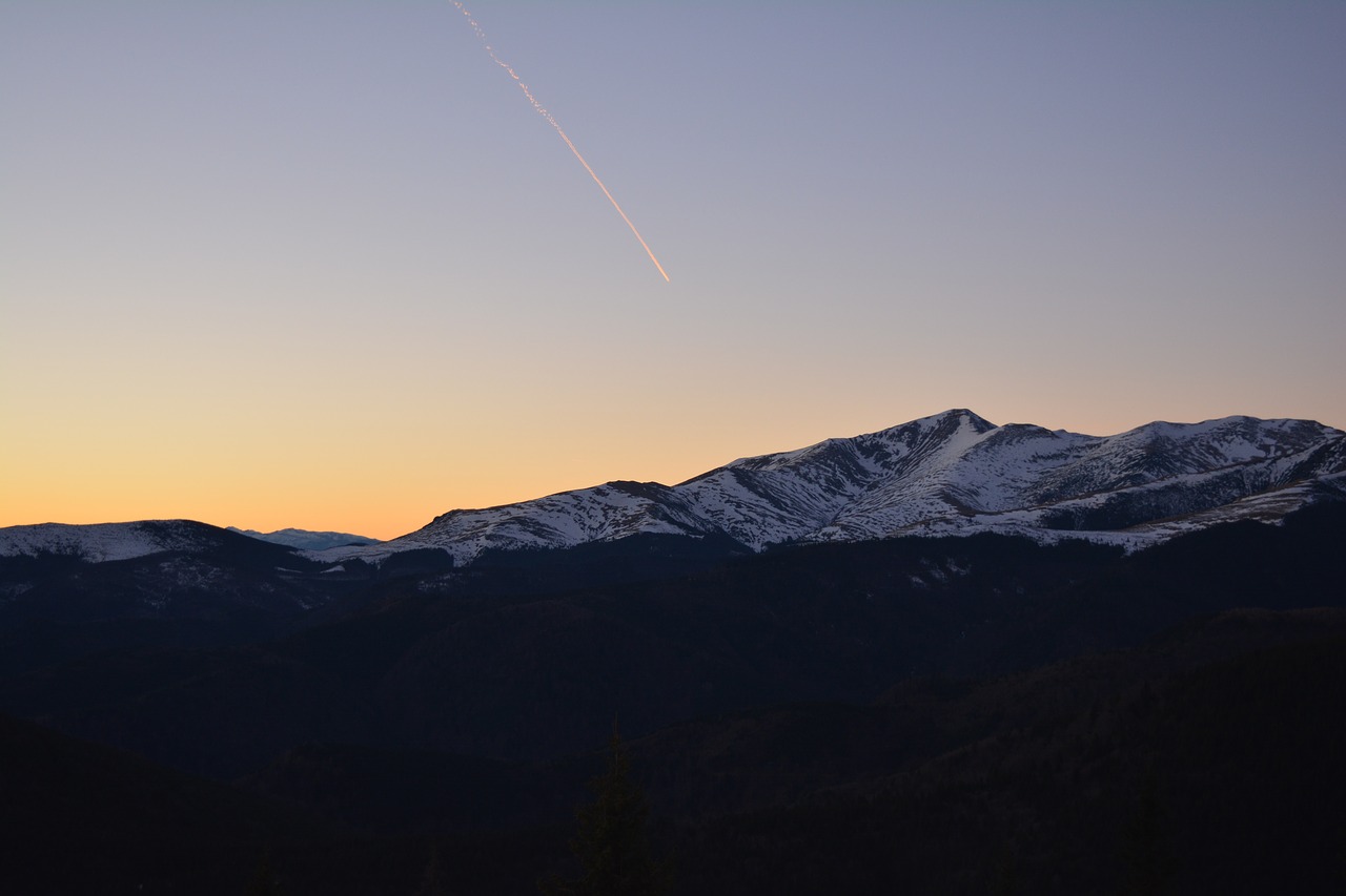 mountain sunset sky free photo