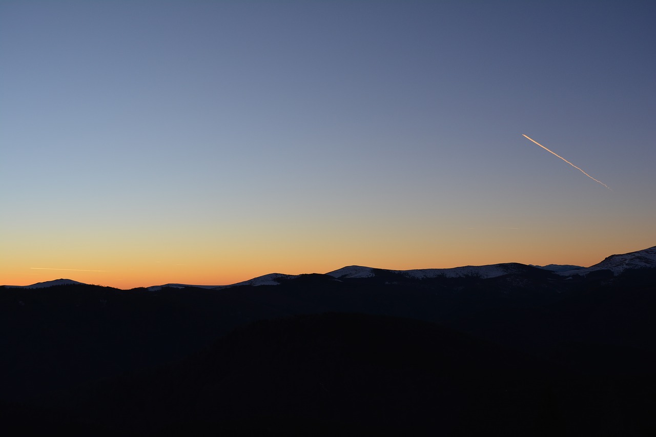 mountain sunset sky free photo