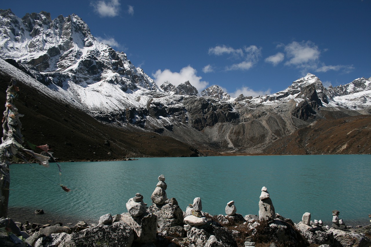 mountain nepal lake free photo