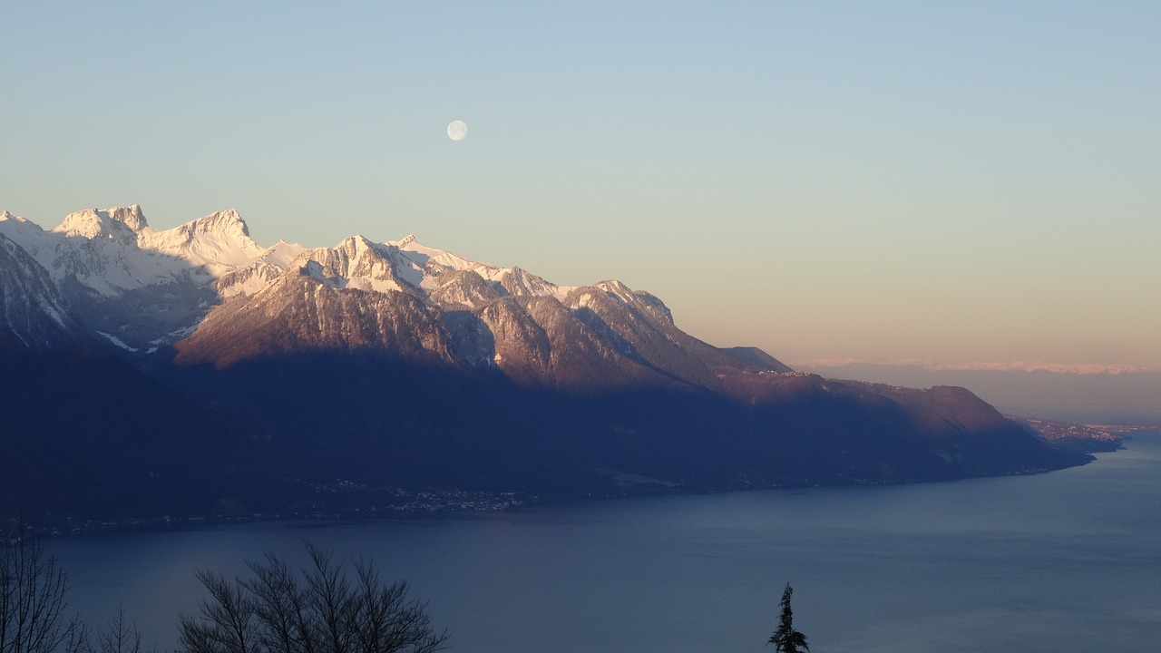 mountain landscape moon free photo