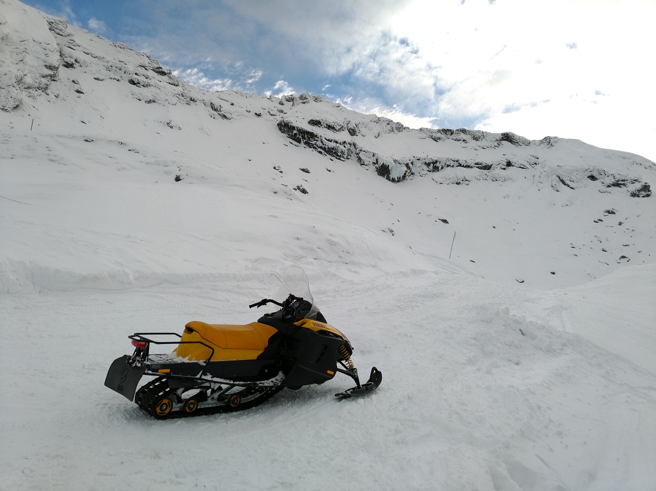 mountain snow snowmobile free photo