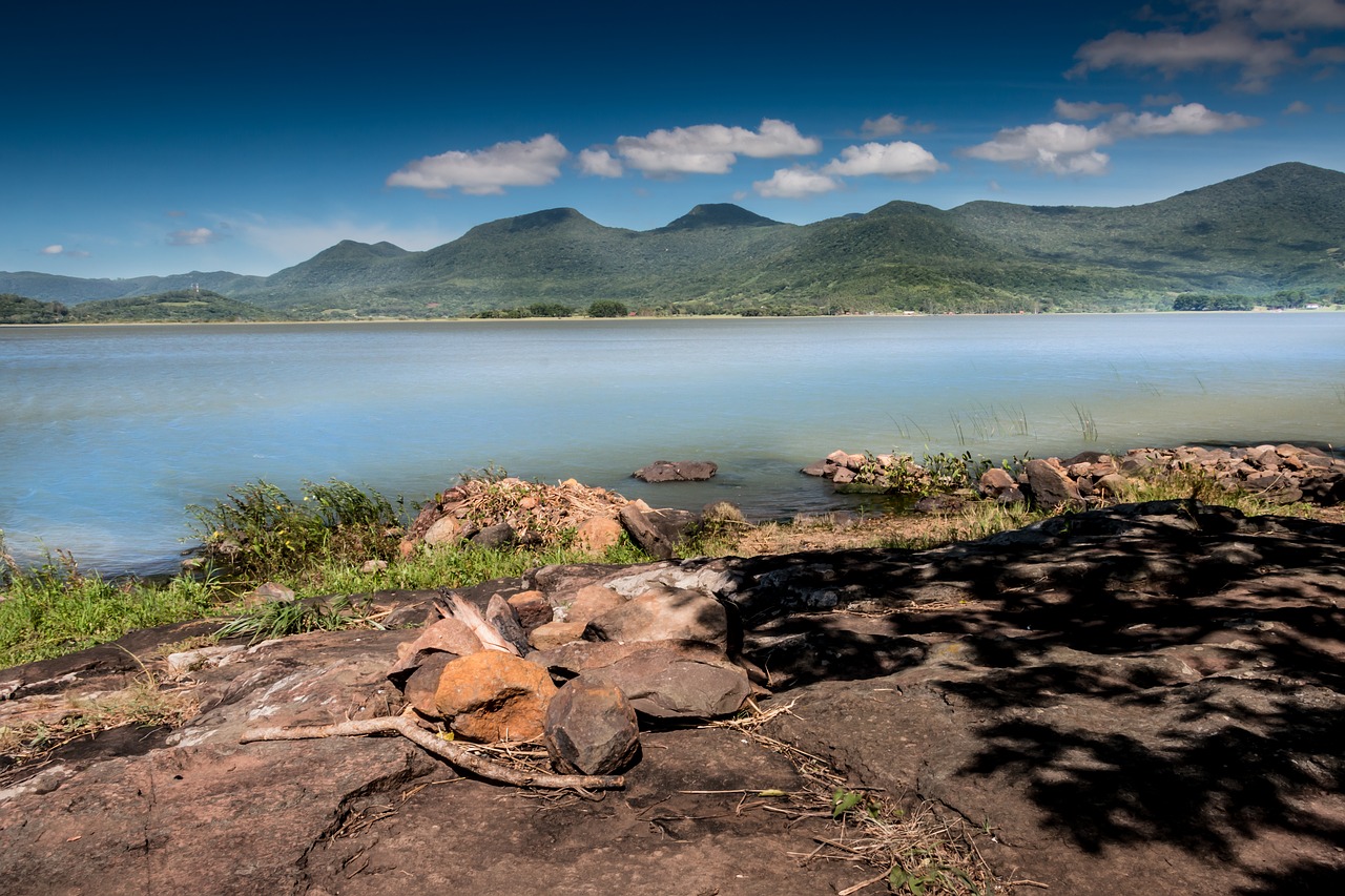 mountain water green free photo