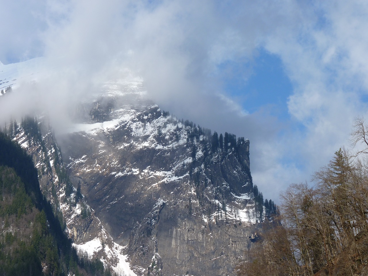 mountain alpine fog free photo