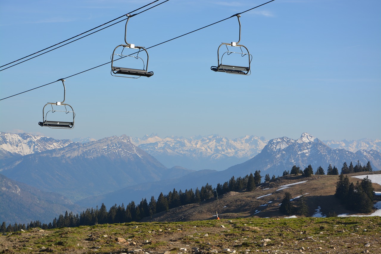 mountain chair lift hautes alpes free photo