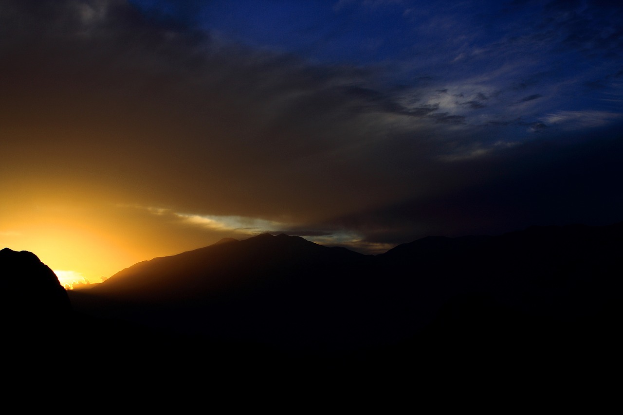 mountain light sunset free photo