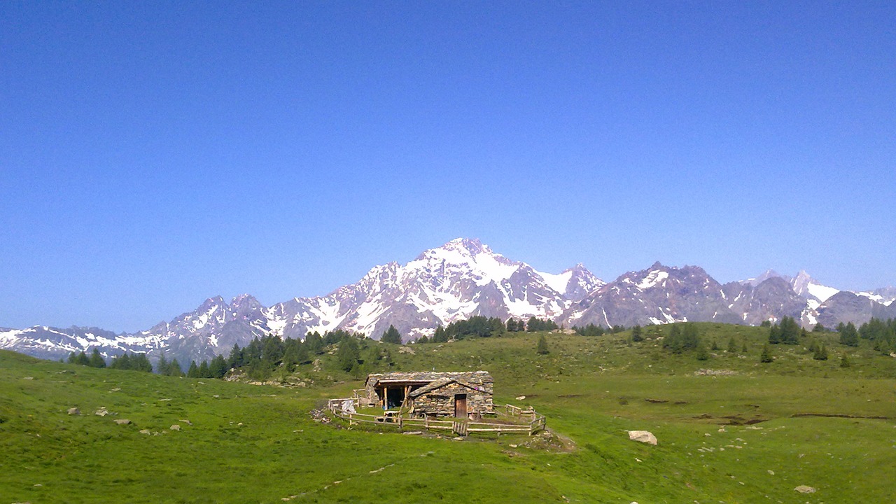 mountain snow grass free photo