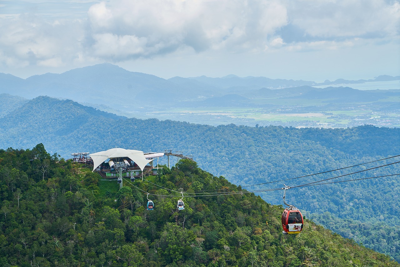 mountain cable car forest free photo