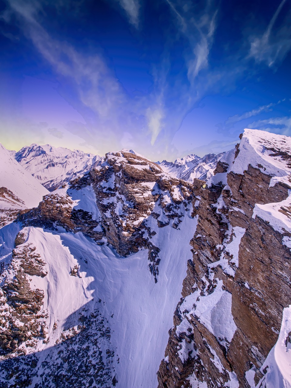 mountain snow sky free photo