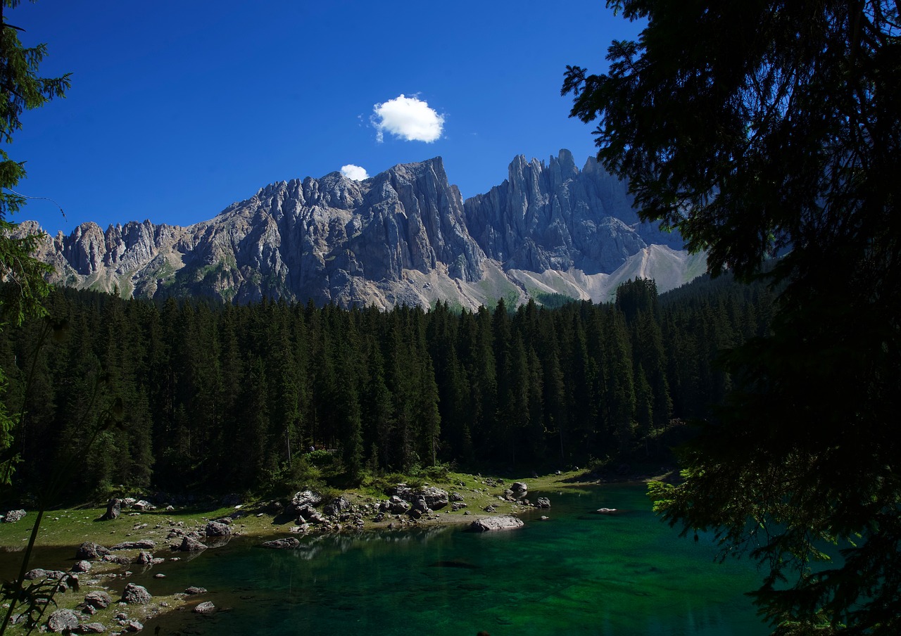 mountain lake cloud free photo