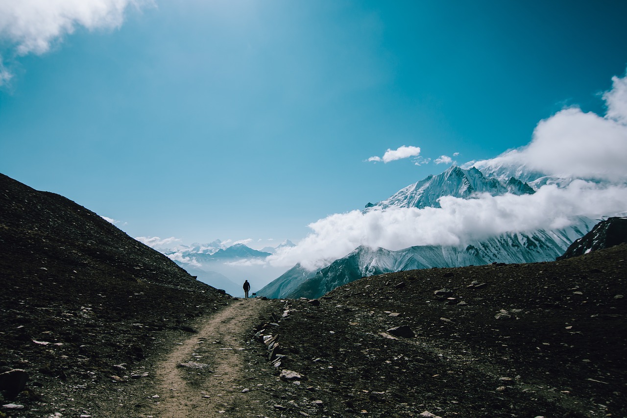 mountain highland clouds free photo