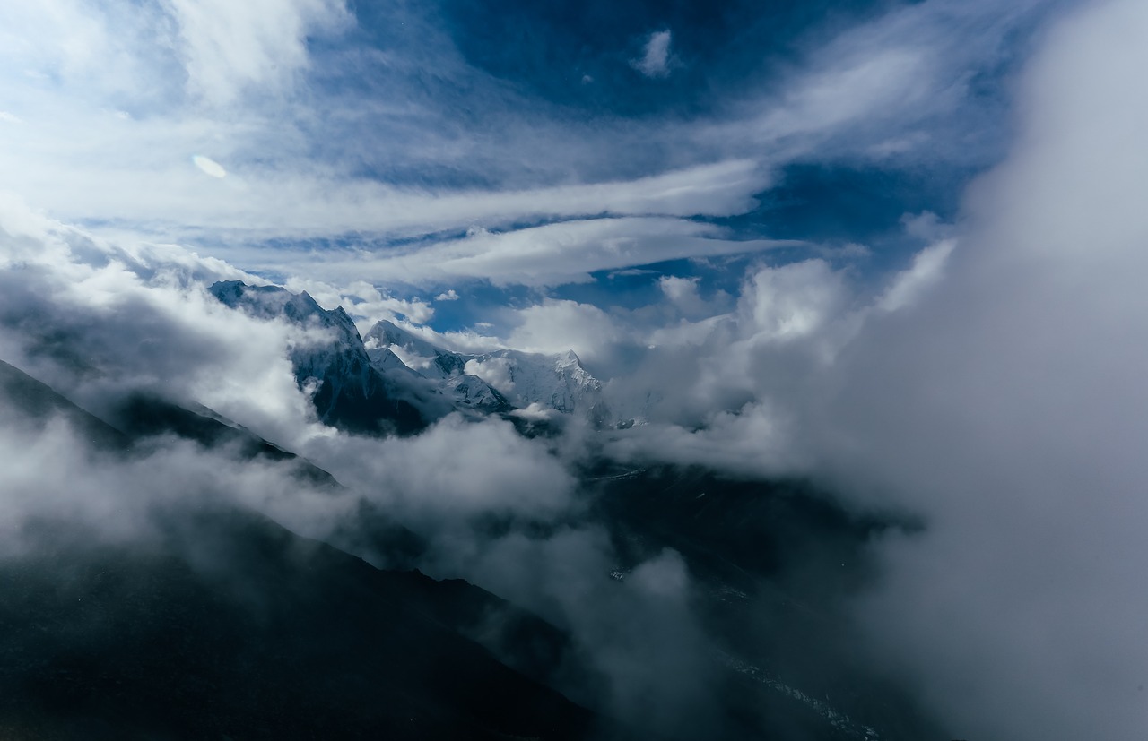 mountain highland clouds free photo