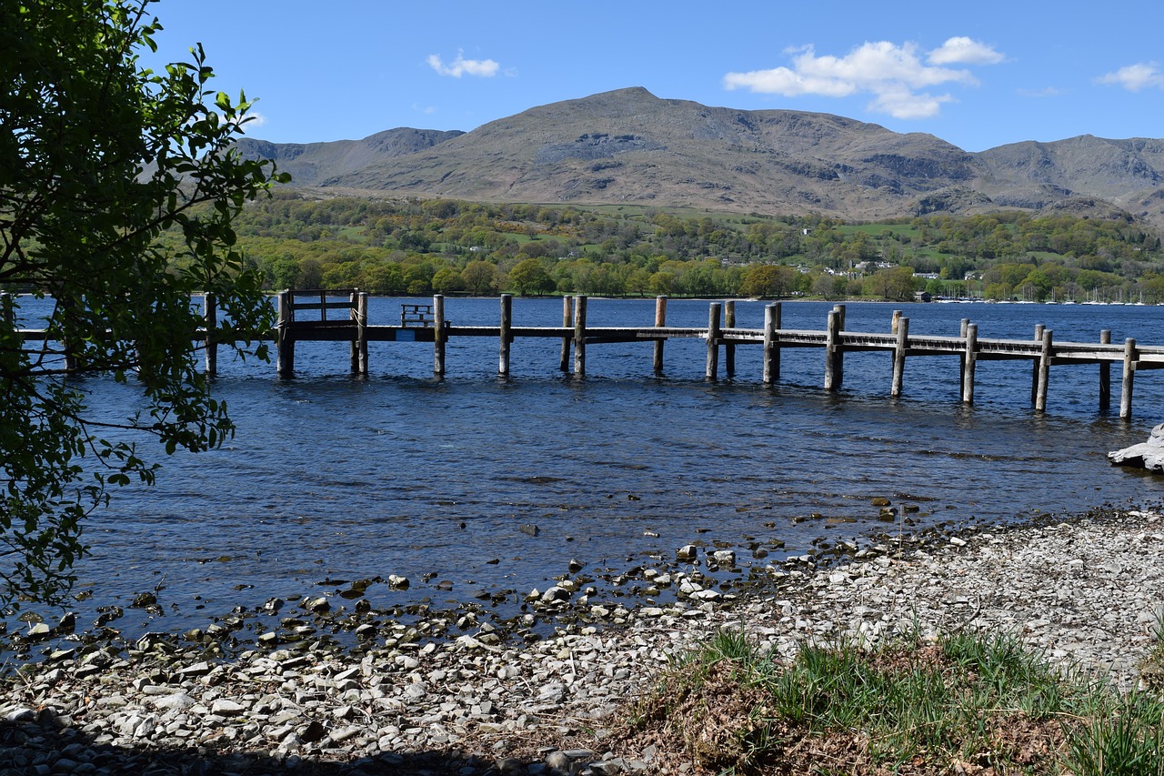 mountain jetty water free photo