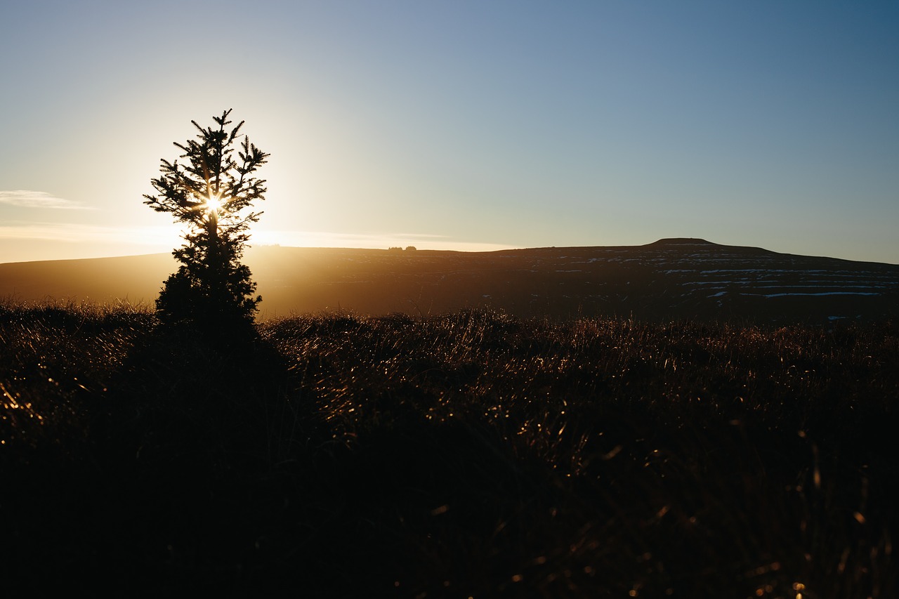 mountain highland sunrise free photo