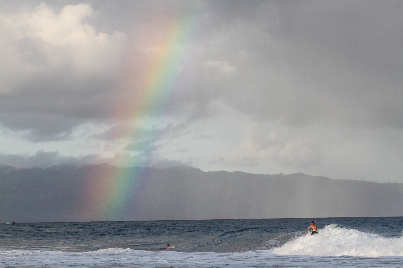 mountain sky rainbow free photo