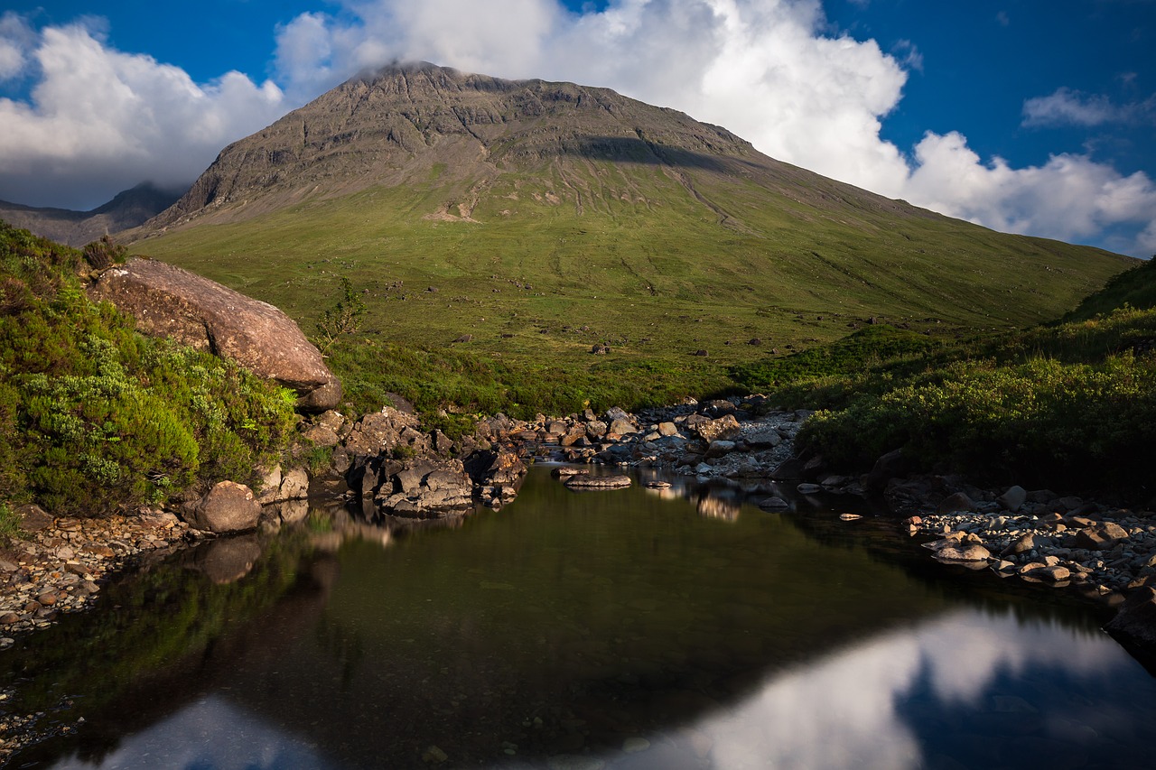 mountain highland lake free photo