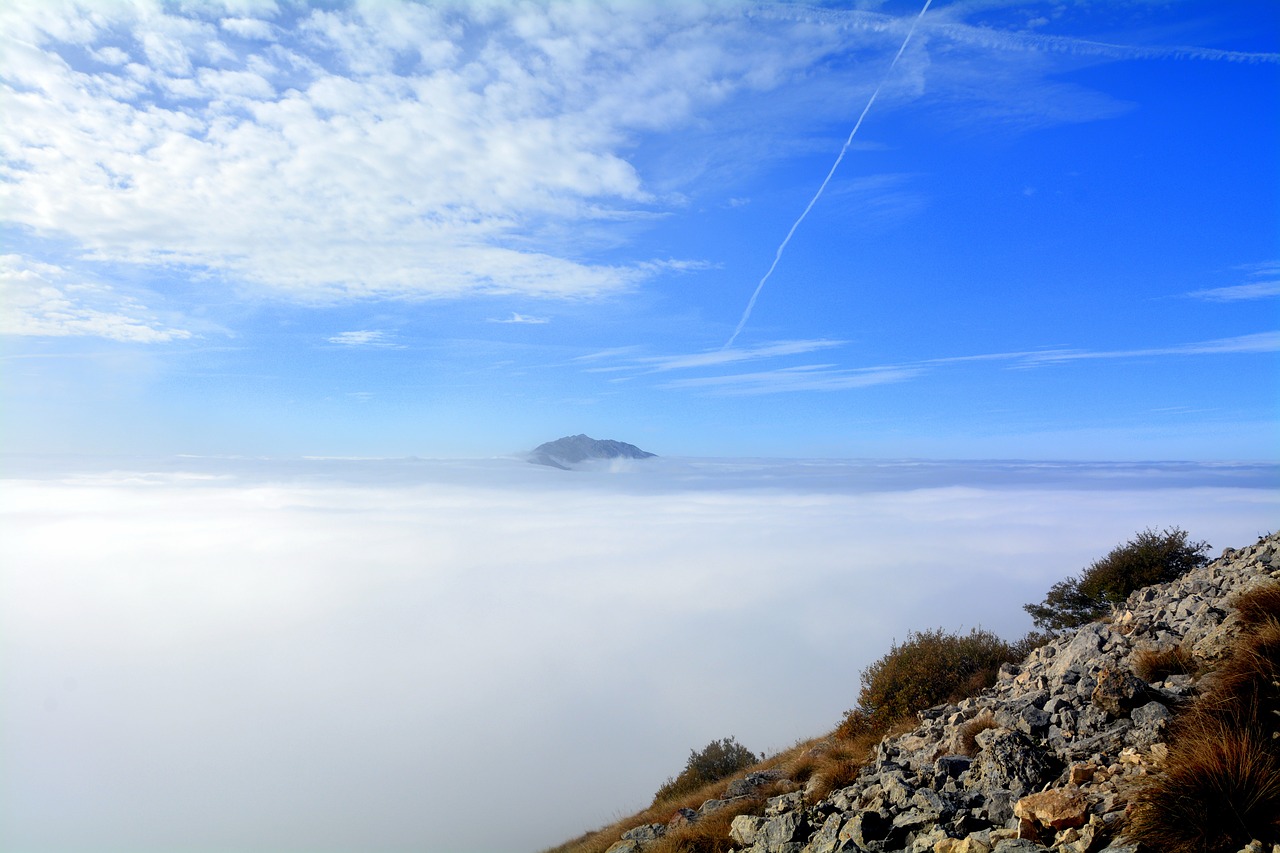 mountain fog clouds free photo