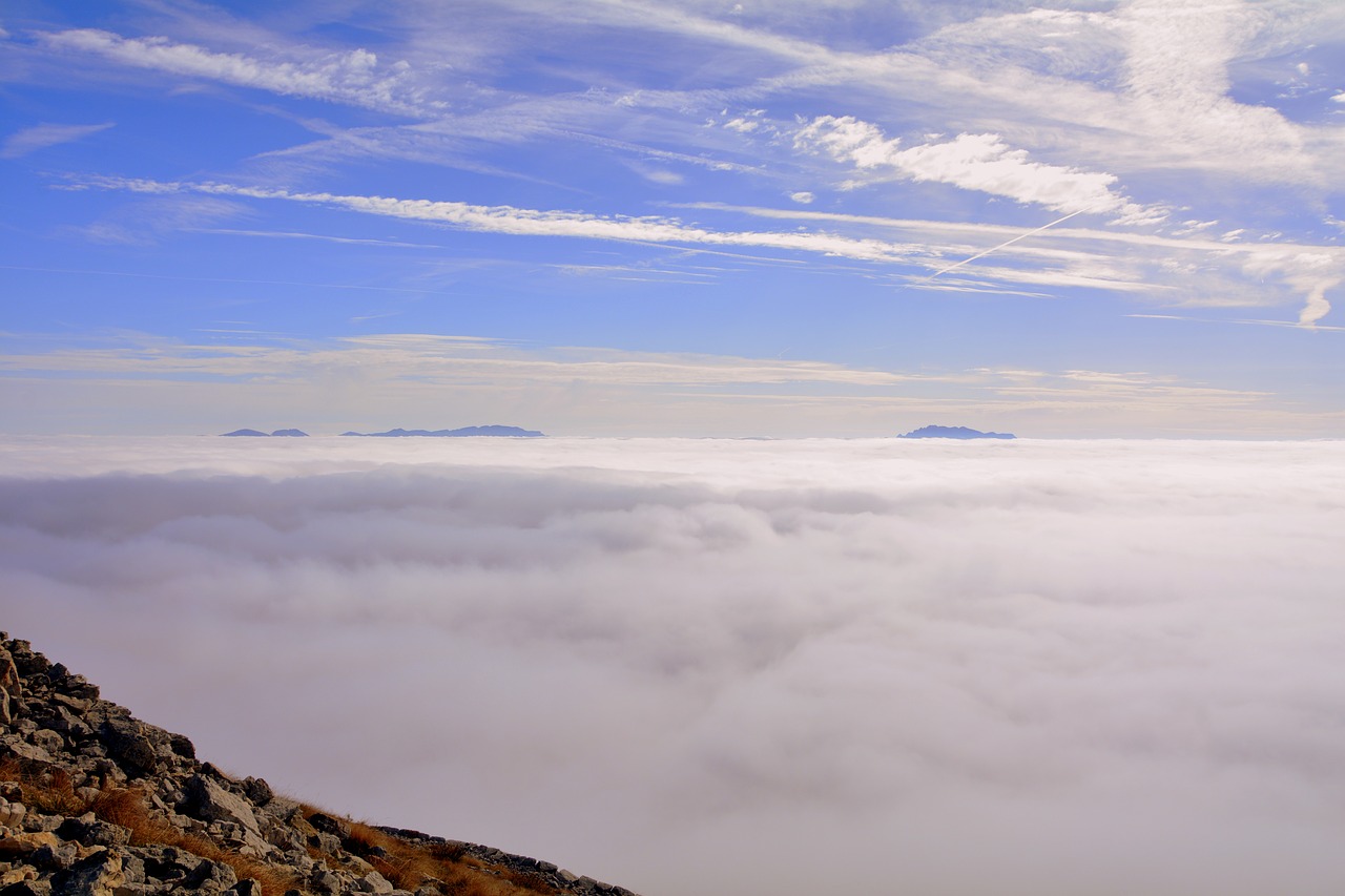 mountain fog clouds free photo