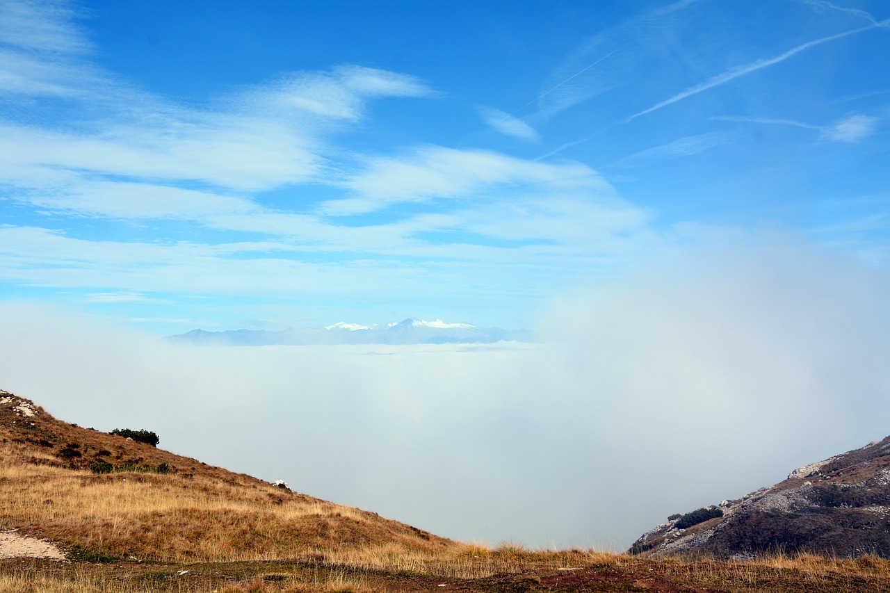 mountain trail fog free photo