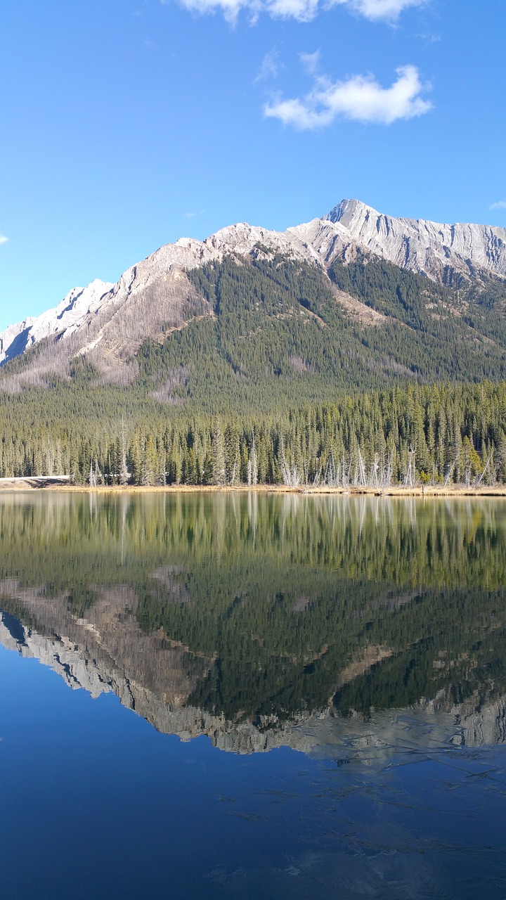 mountain lake reflection free photo