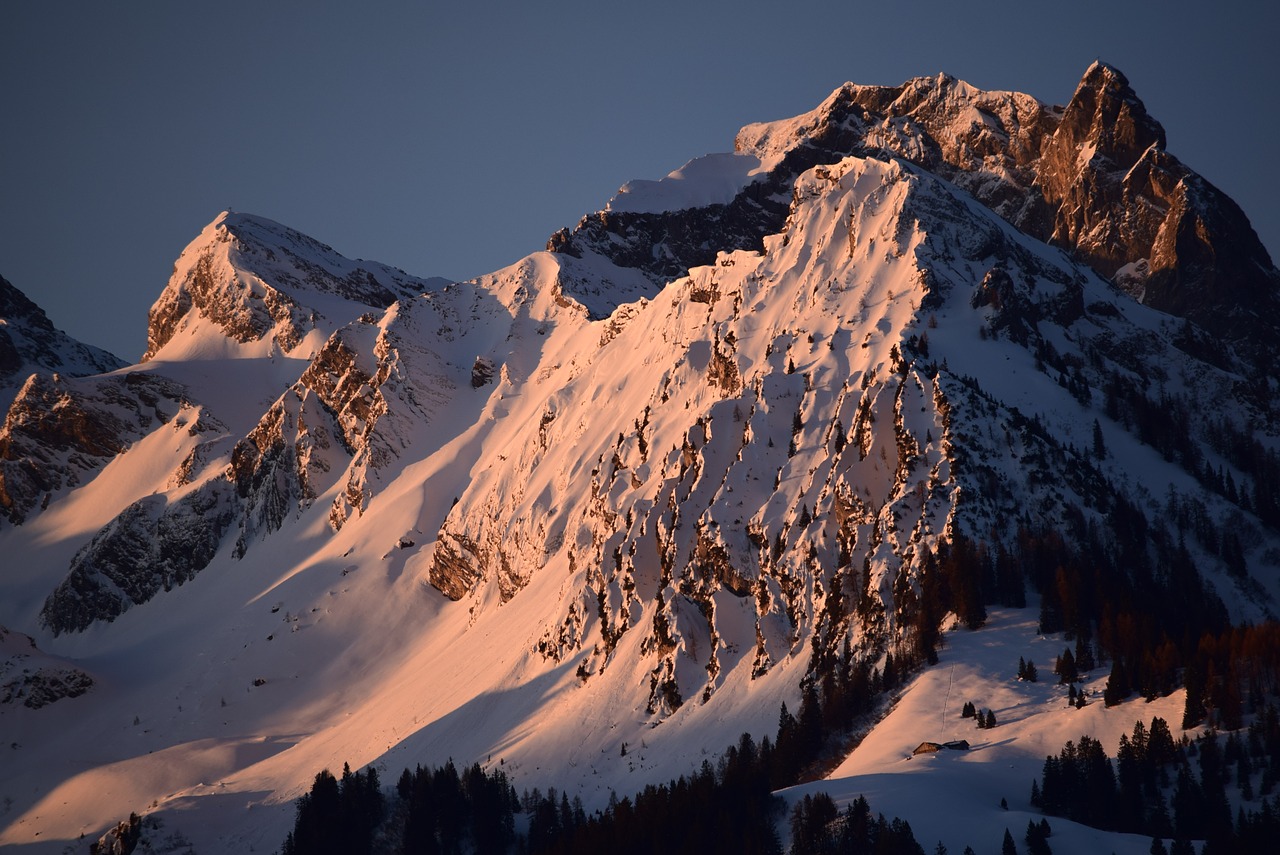 mountain afterglow sunset free photo