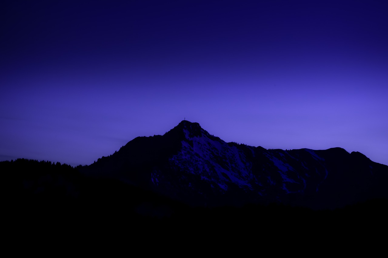 mountain purple night free photo