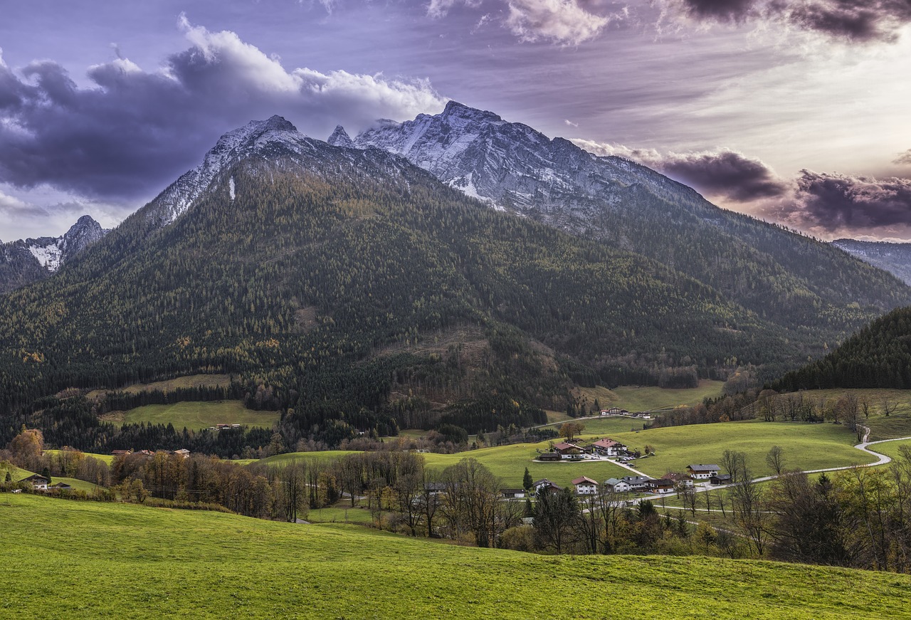 mountain watzmann sunset free photo