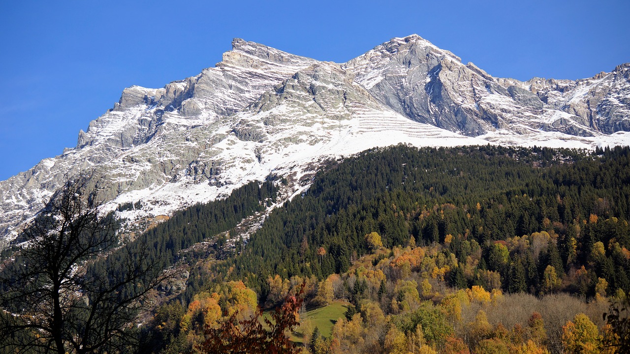 mountain snow autumn free photo