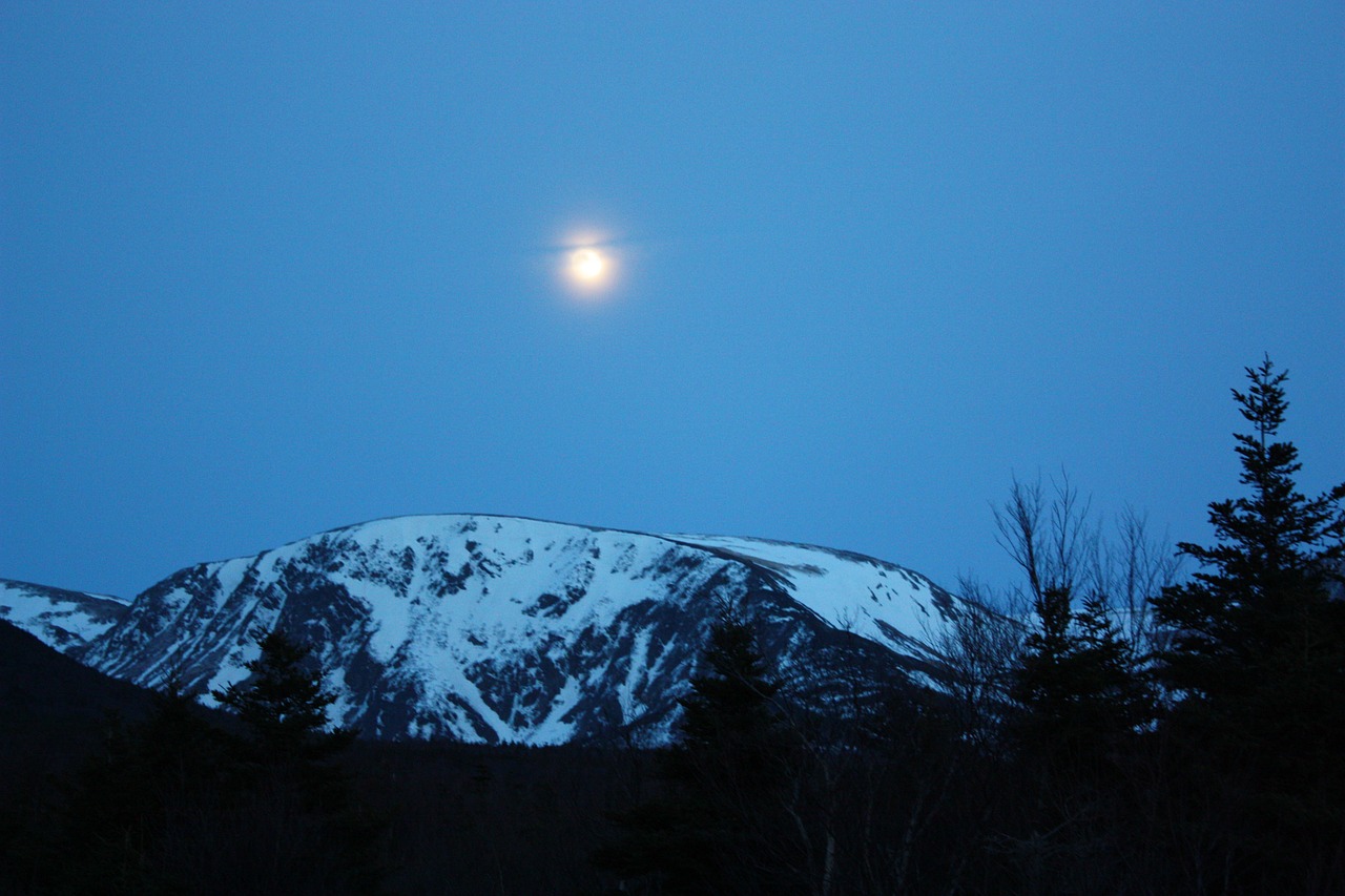 mountain moon scenic free photo